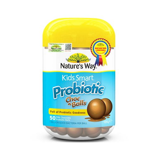 Nature's Way Kids Smảt Probiotic Choc Balls - Kẹo lợi khuẩn cho trẻ (50 viên)
