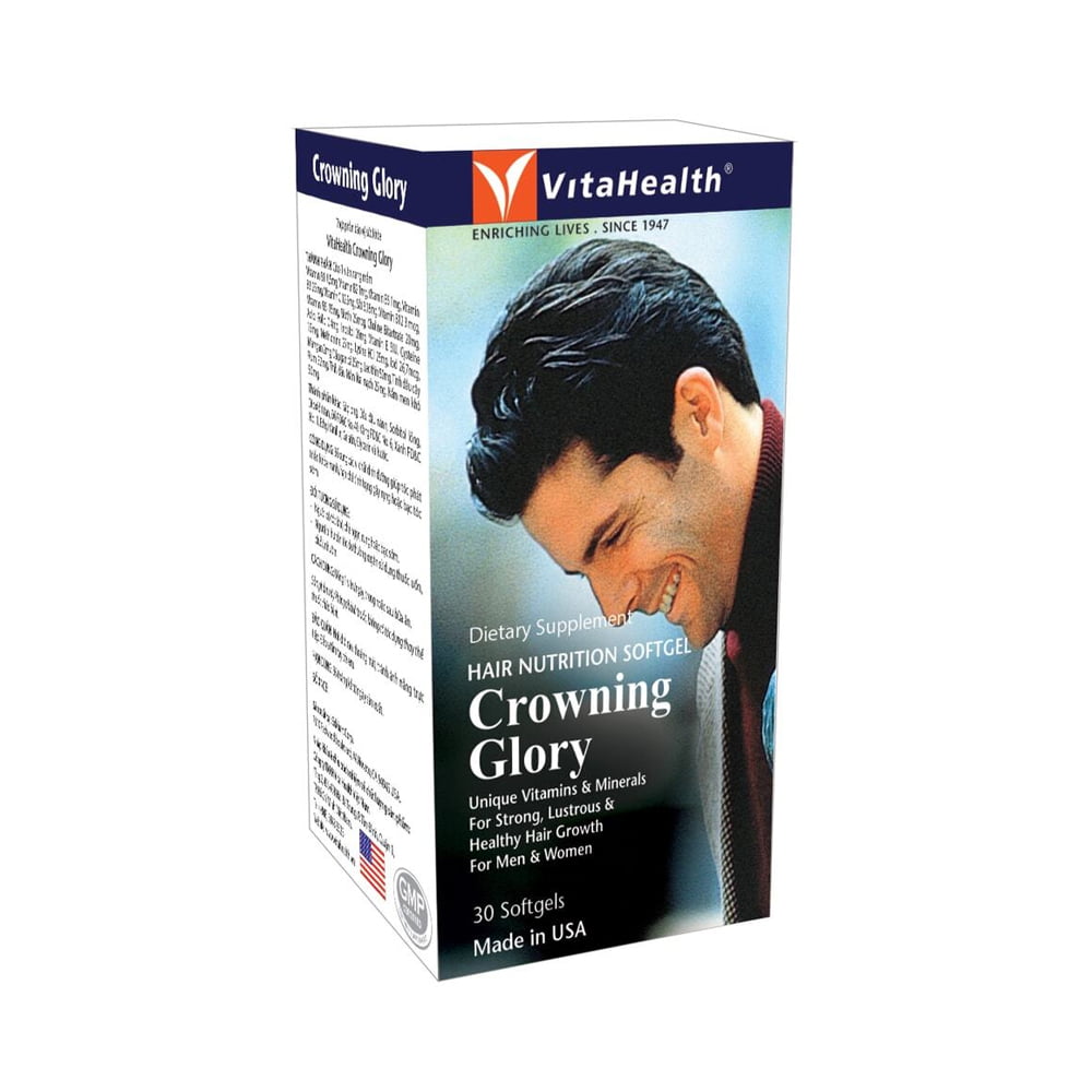 Vitahealth Crowning glory - Viên uống khỏe tóc, giảm rụng tóc, phục hồi tóc  hư tổn từ Mỹ (hộp 30 viên) - WATSUP