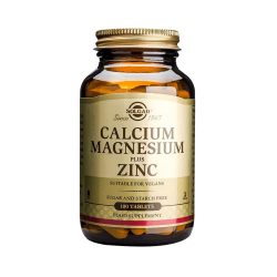 Viên uống canxi, magie, và kẽm cho hệ miễn dịch, hệ thần kinh, xương và răng, cơ bắp, ngừa chuột rút Solgar Calcium Magnesium Plus Zinc (100 viên)