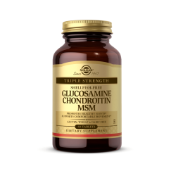 Viên uống bổ sung glucosamine Solgar Glucosamine Chondrotin MSM (Shellfish-free) - Hỗ trợ bôi trơn xương khớp, giảm thoái hoá khớp (Lọ 60 viên)